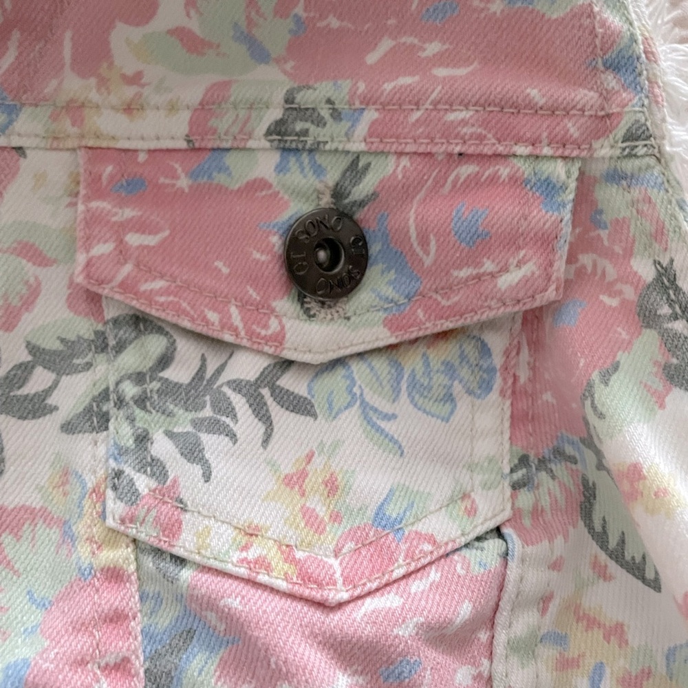 Ci Sono size S floral denim vest - Picture 4 of 6